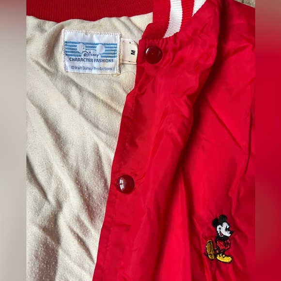 Vintage Walt Disney Character Fashion Red Bomber Mickey Mouse Jacket - Picture 4 of 10